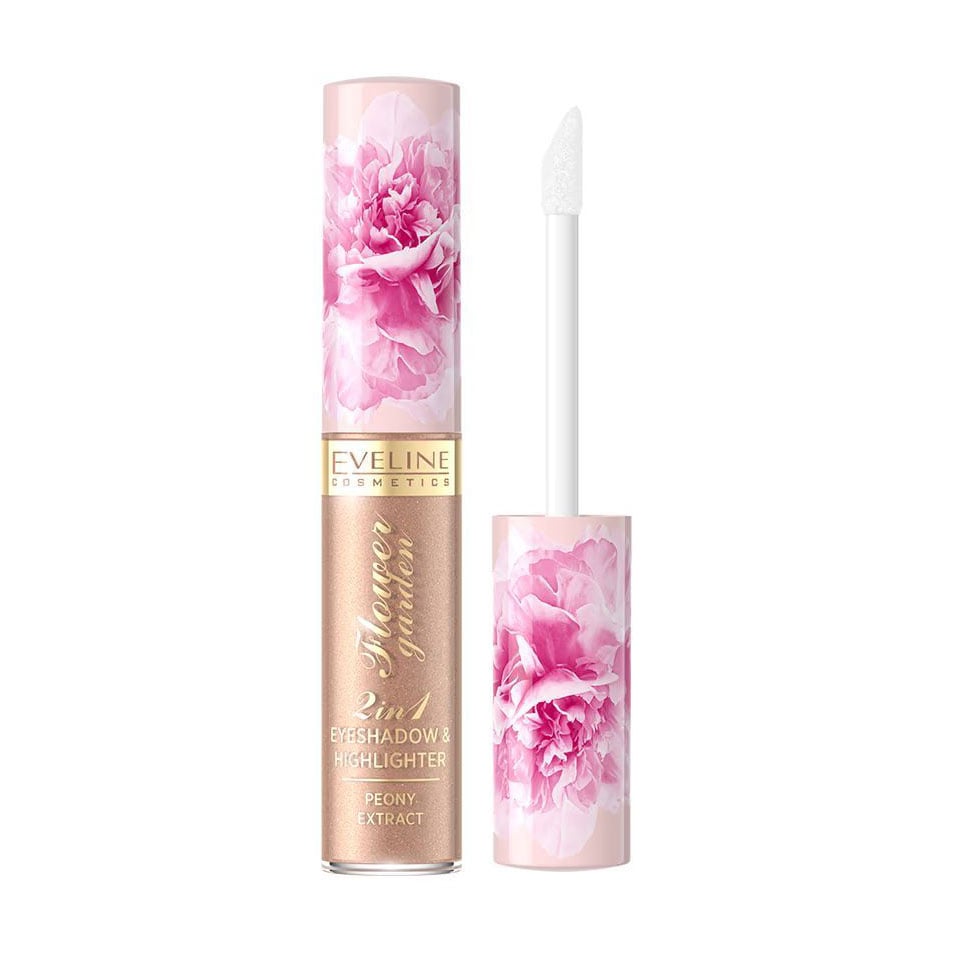 Рідкі тіні для повік Eveline Cosmetics Flower Garden 2in1 Base &amp; Eyeshadow тон 02, 6.5 мл
